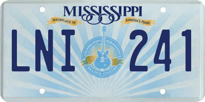 MS license plate LNI241