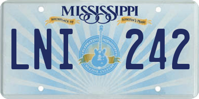MS license plate LNI242
