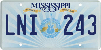 MS license plate LNI243