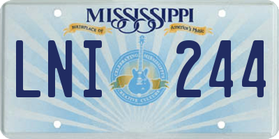 MS license plate LNI244
