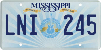 MS license plate LNI245
