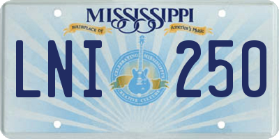 MS license plate LNI250