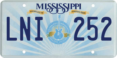 MS license plate LNI252