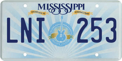 MS license plate LNI253