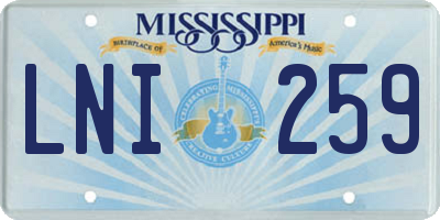 MS license plate LNI259
