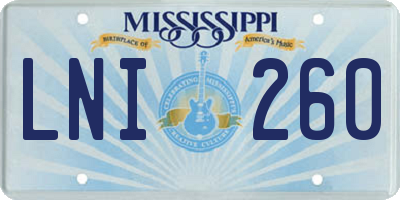 MS license plate LNI260