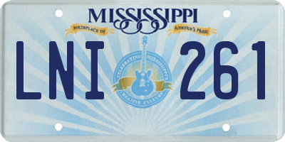 MS license plate LNI261