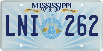 MS license plate LNI262