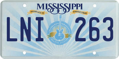 MS license plate LNI263