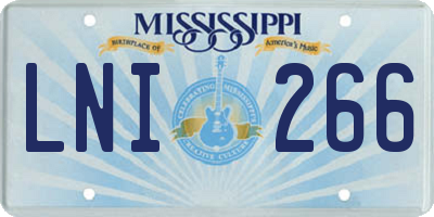 MS license plate LNI266