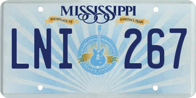 MS license plate LNI267