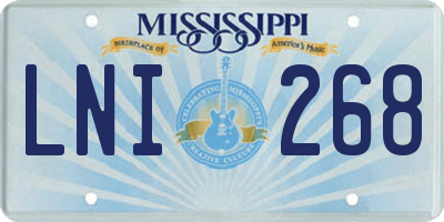 MS license plate LNI268