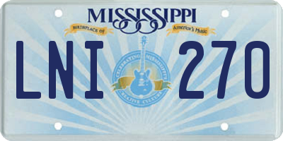 MS license plate LNI270