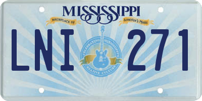 MS license plate LNI271
