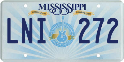 MS license plate LNI272