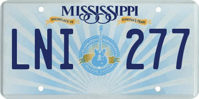 MS license plate LNI277