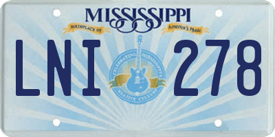 MS license plate LNI278