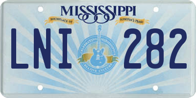 MS license plate LNI282