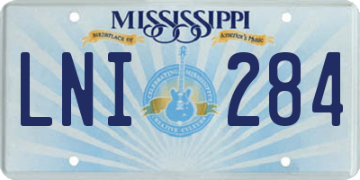 MS license plate LNI284