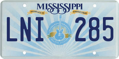 MS license plate LNI285