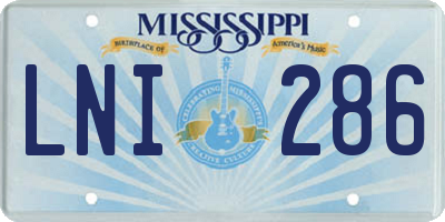 MS license plate LNI286