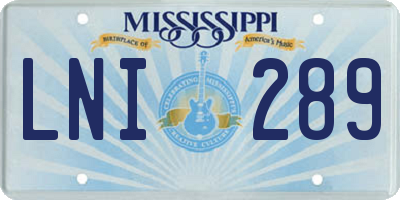 MS license plate LNI289