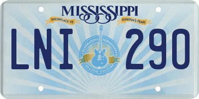 MS license plate LNI290