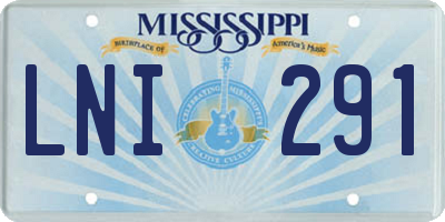 MS license plate LNI291