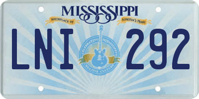 MS license plate LNI292