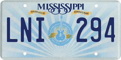 MS license plate LNI294