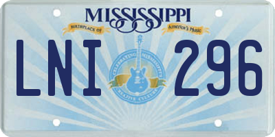 MS license plate LNI296