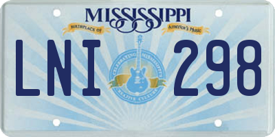 MS license plate LNI298