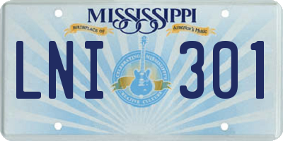 MS license plate LNI301
