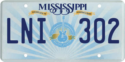 MS license plate LNI302