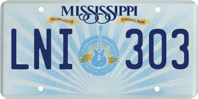 MS license plate LNI303