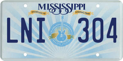 MS license plate LNI304