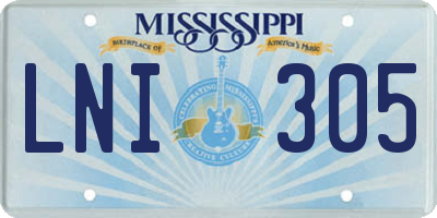 MS license plate LNI305