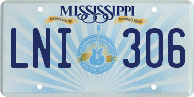 MS license plate LNI306