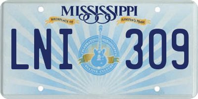 MS license plate LNI309