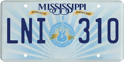 MS license plate LNI310