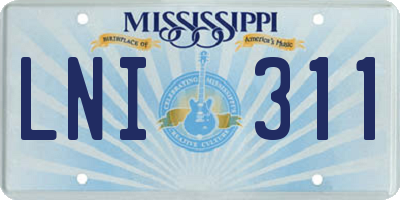 MS license plate LNI311