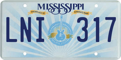 MS license plate LNI317