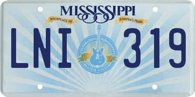 MS license plate LNI319