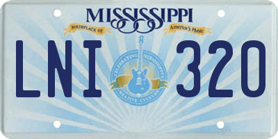 MS license plate LNI320