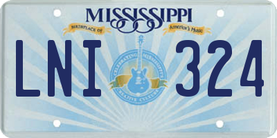 MS license plate LNI324