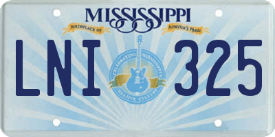 MS license plate LNI325