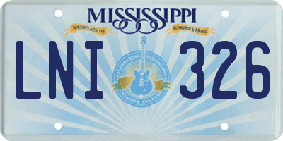 MS license plate LNI326