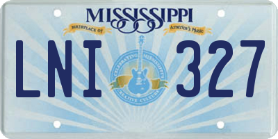 MS license plate LNI327