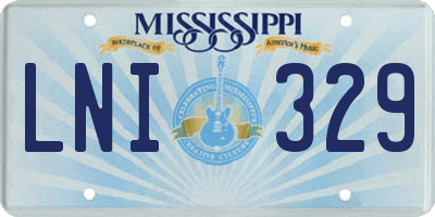 MS license plate LNI329