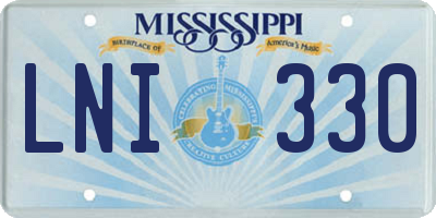 MS license plate LNI330